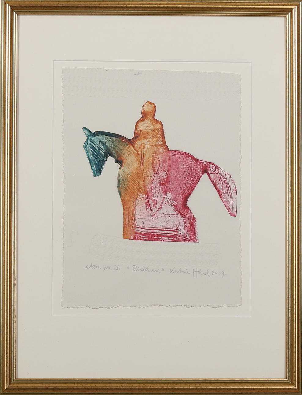 KATARINA HÅRD. "Riddare", färgetsning, signerad och daterad 2007 samt numrerad 26.