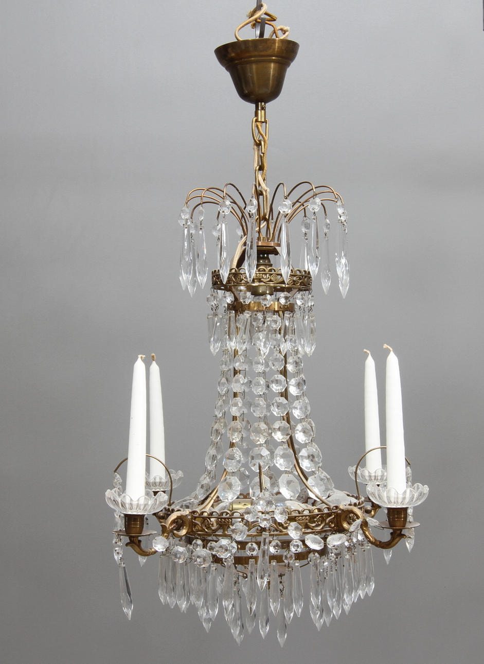 LJUSKRONA, empirestil, 1900-tal. Höjd ca 56 cm.