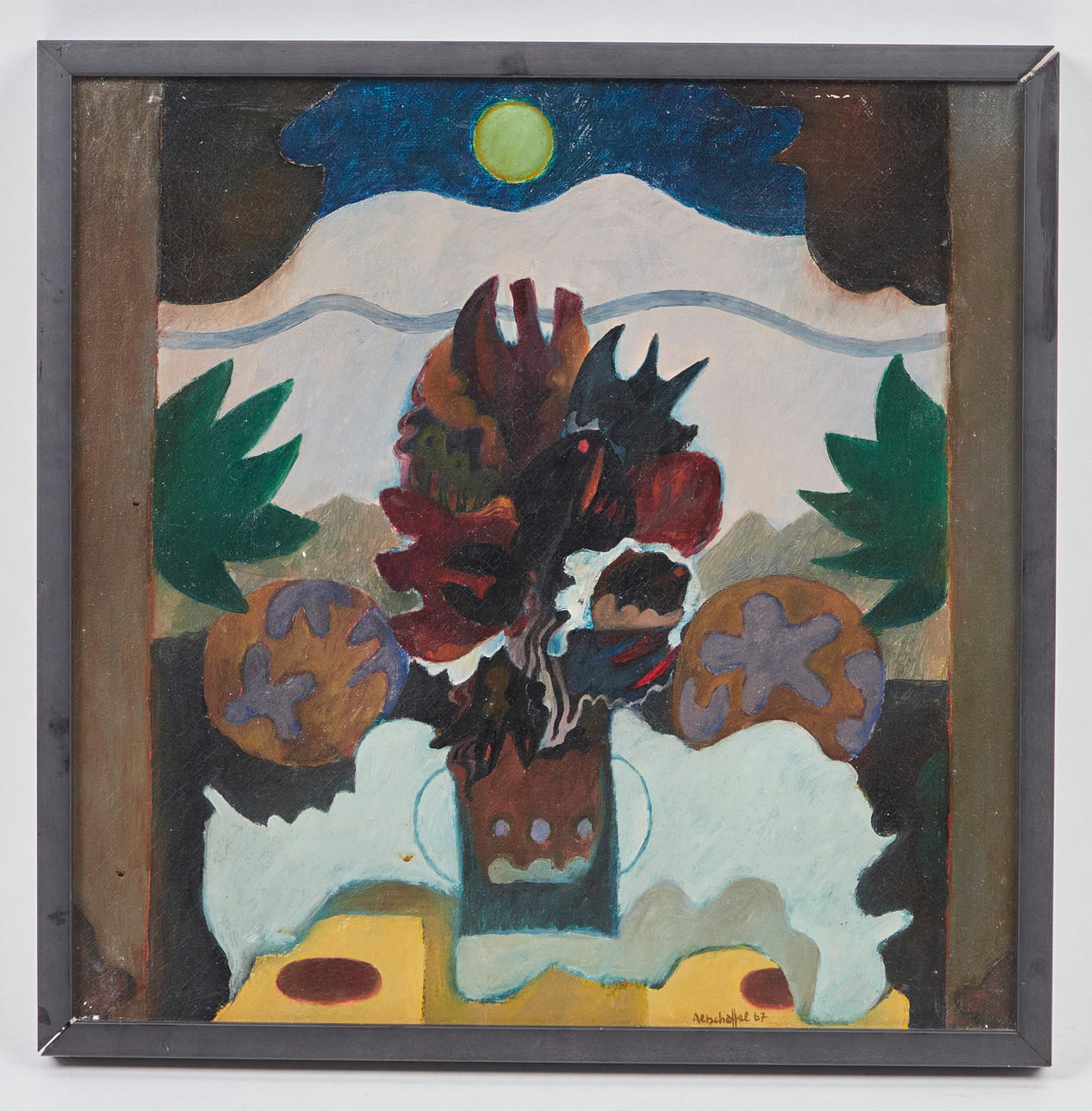 HEINZ ALTSCHÄFFEL. Gemälde, 'Mondstrauß', 1967.