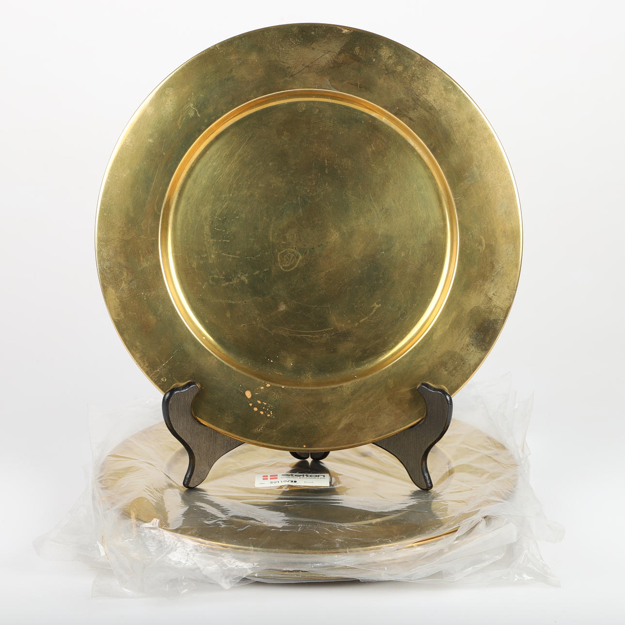 PLATTEN, 8 Stück, Messing, Stelton, Dänemark, 1900.