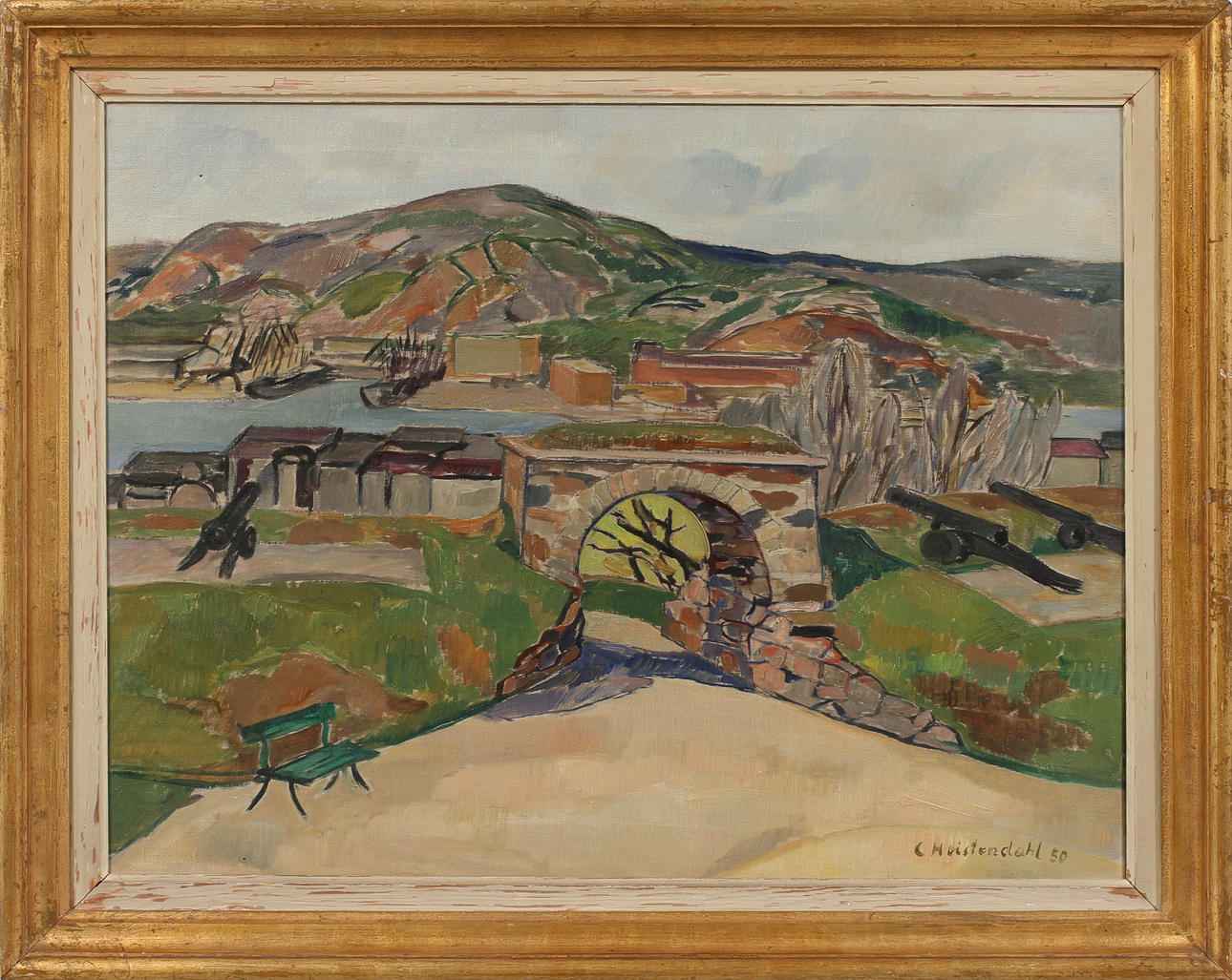 CARSTEN HVISTENDAHL. Från Skansens krona, olja på duk, signerad.