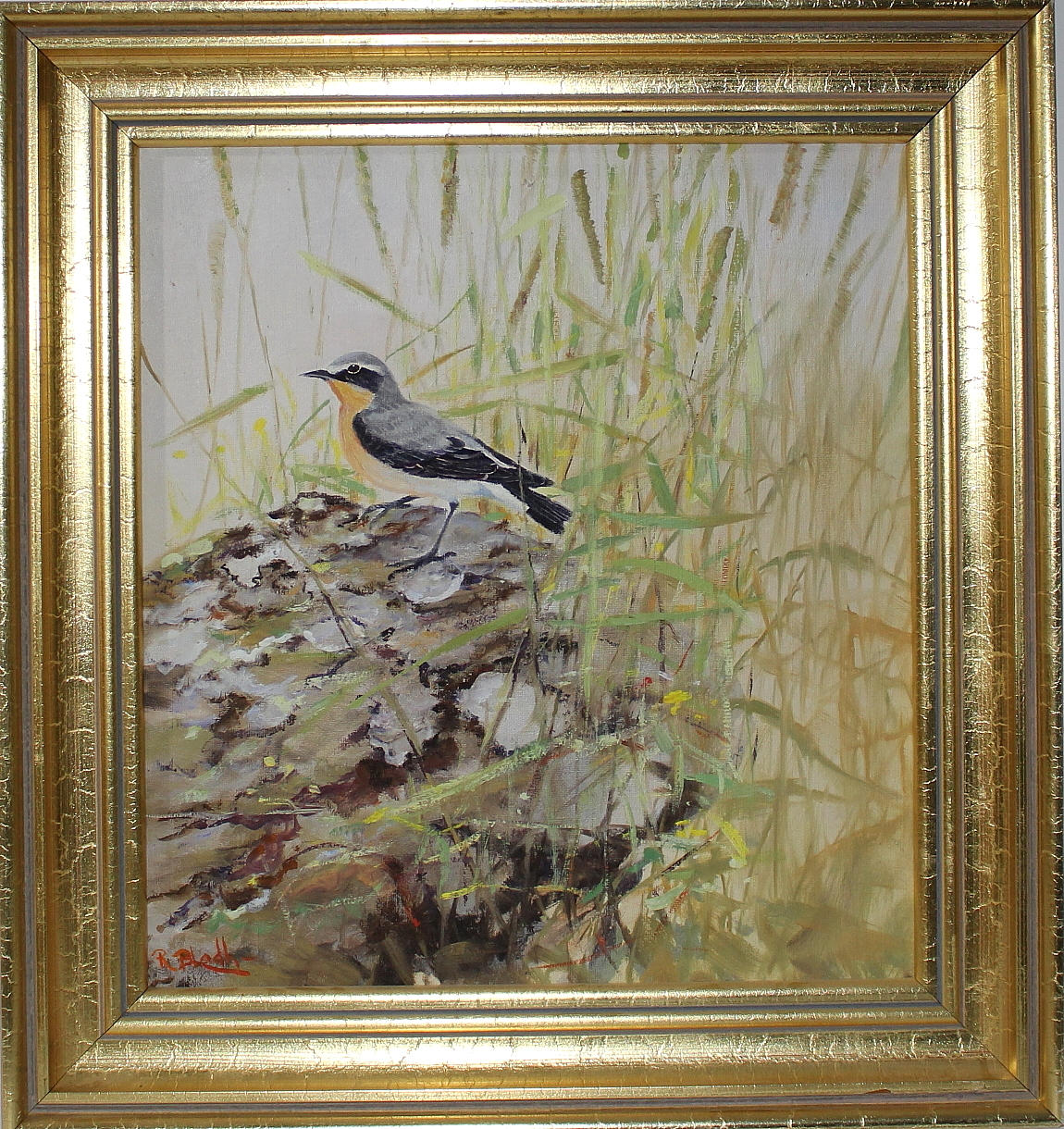 ROY BLADH. olja på duk, fågelmotiv, signerad.