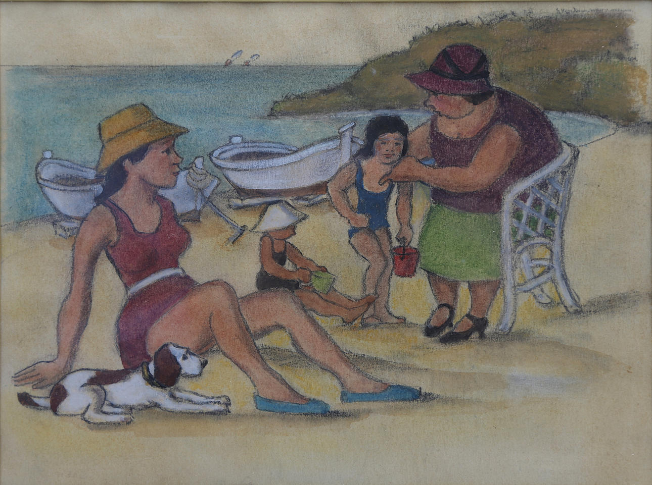 ATTRIBUTED TO MANUEL PUIG GENIS. Beach scene.