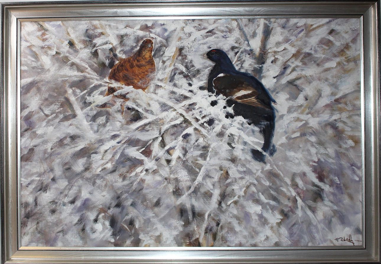 ROY BLADH. olja på duk, orrar, signerad.