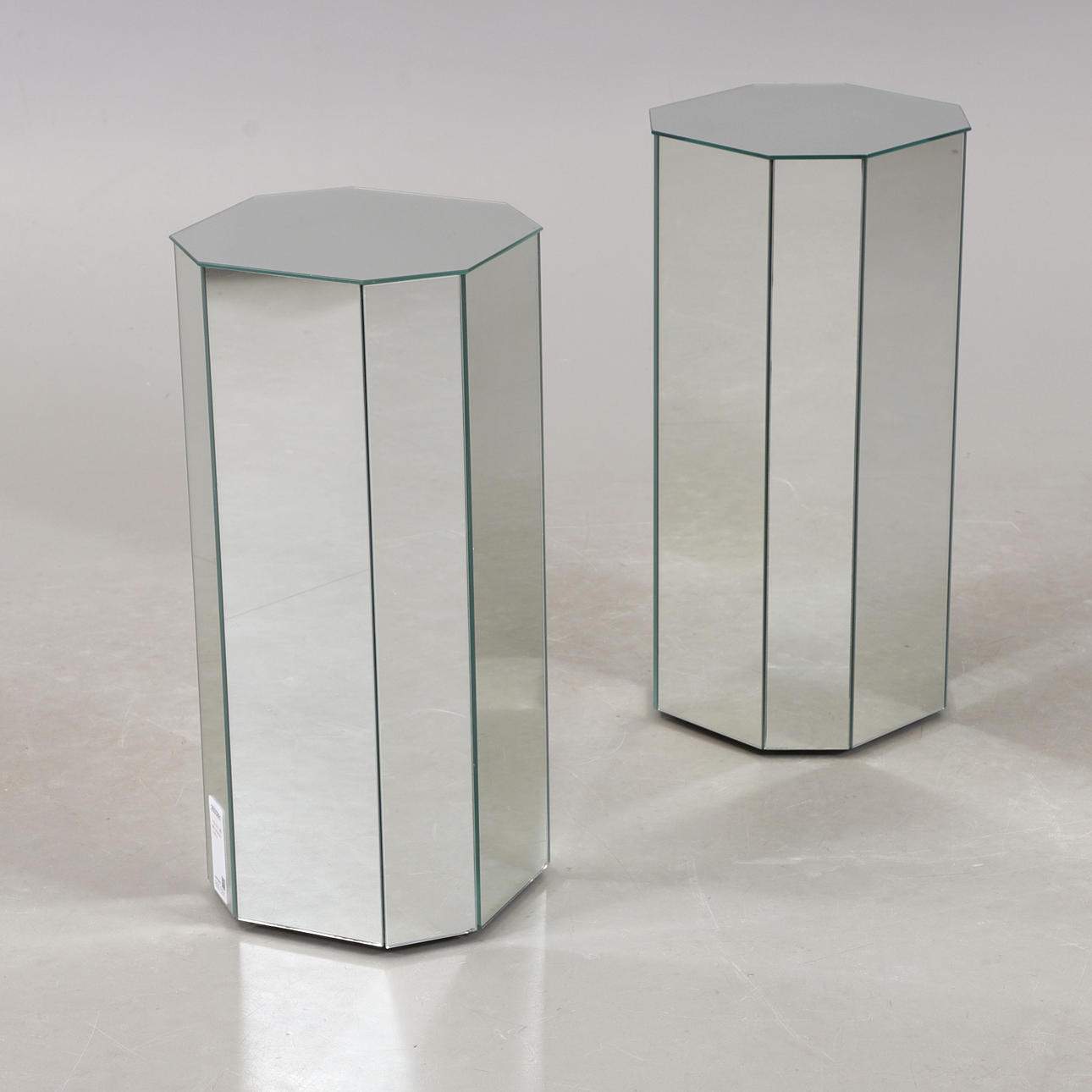 PIEDESTAL, a pair, mirror glass, 2000s.
