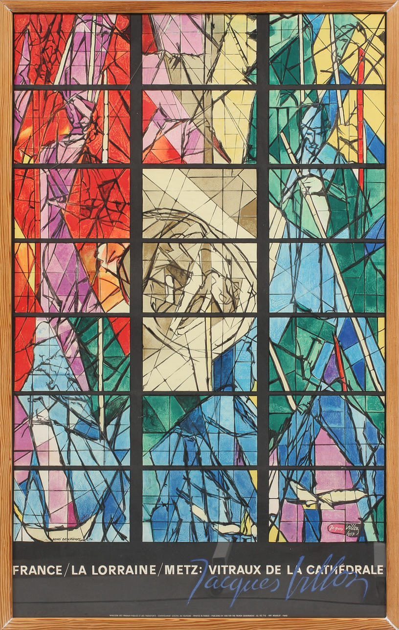 JACQUES VILLON. EFTER. "France/La Lorraine/Metz: Vitraux de la cathedrale", färglitografi, Mourlot, daterad 1957 i trycket.