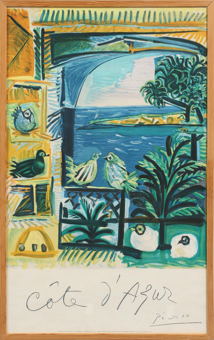 PABLO PICASSO. "Cote d´Azur", färglitografi, Mourlot.