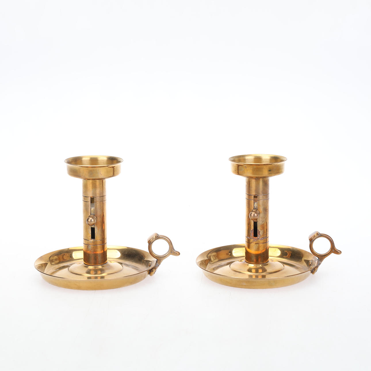 NIGHTLIGHT STICKS, 1 pair, brass, marked BCA Denmark.
