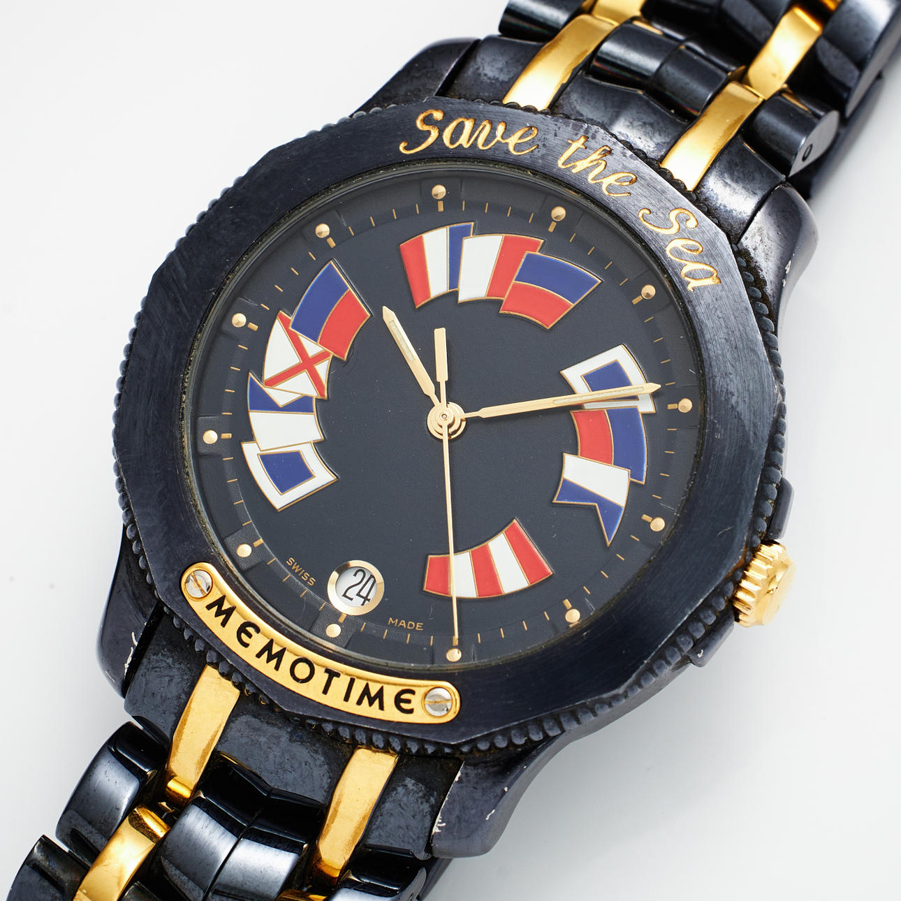 MEMOTIME, wristwatch, Save the Sea, Corum Design, steel/gold 