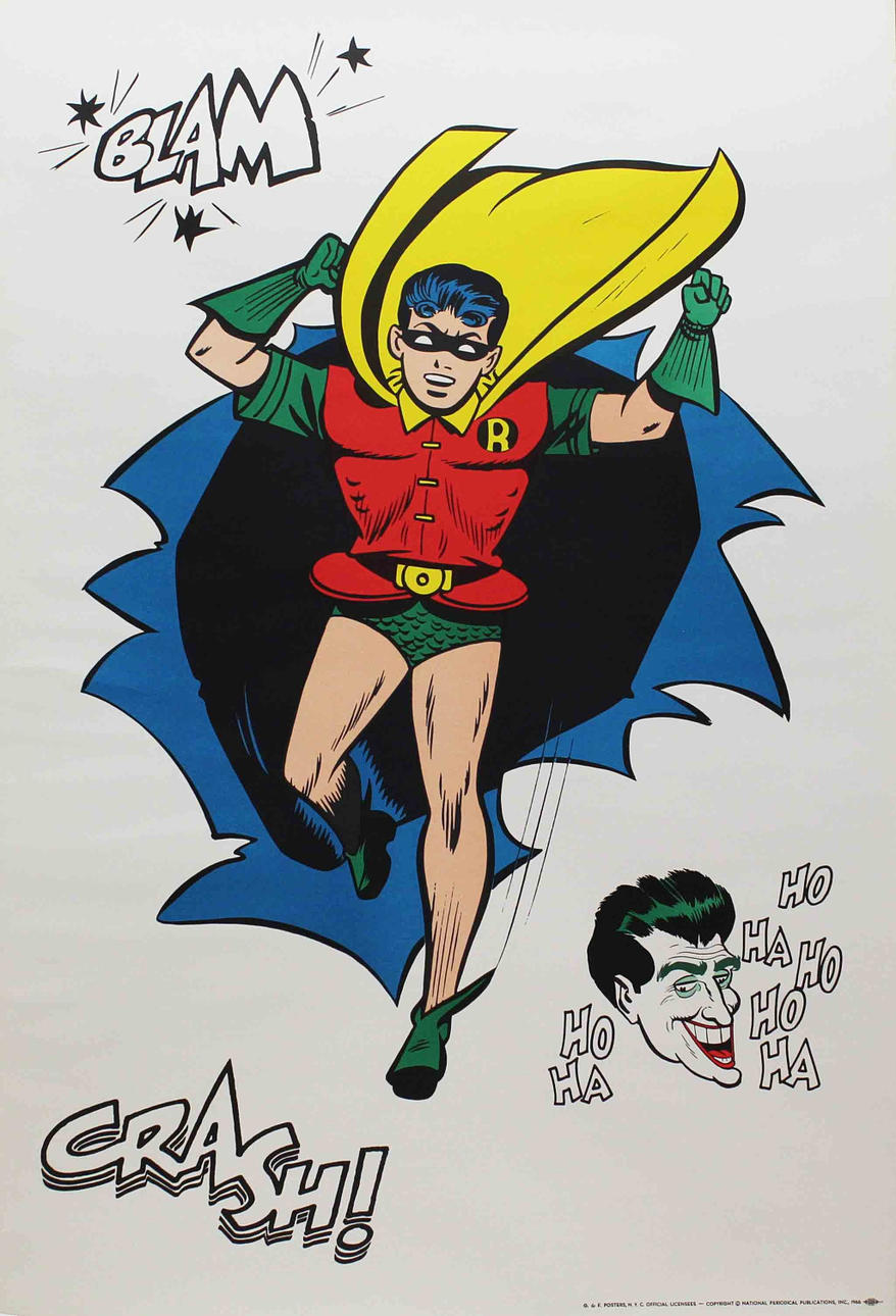 Robin. G. & F. Posters, N.Y.C. Official Licenses - Copyright National Periodical Publications, Inc., 1966. Amalgamated Lithographers.
