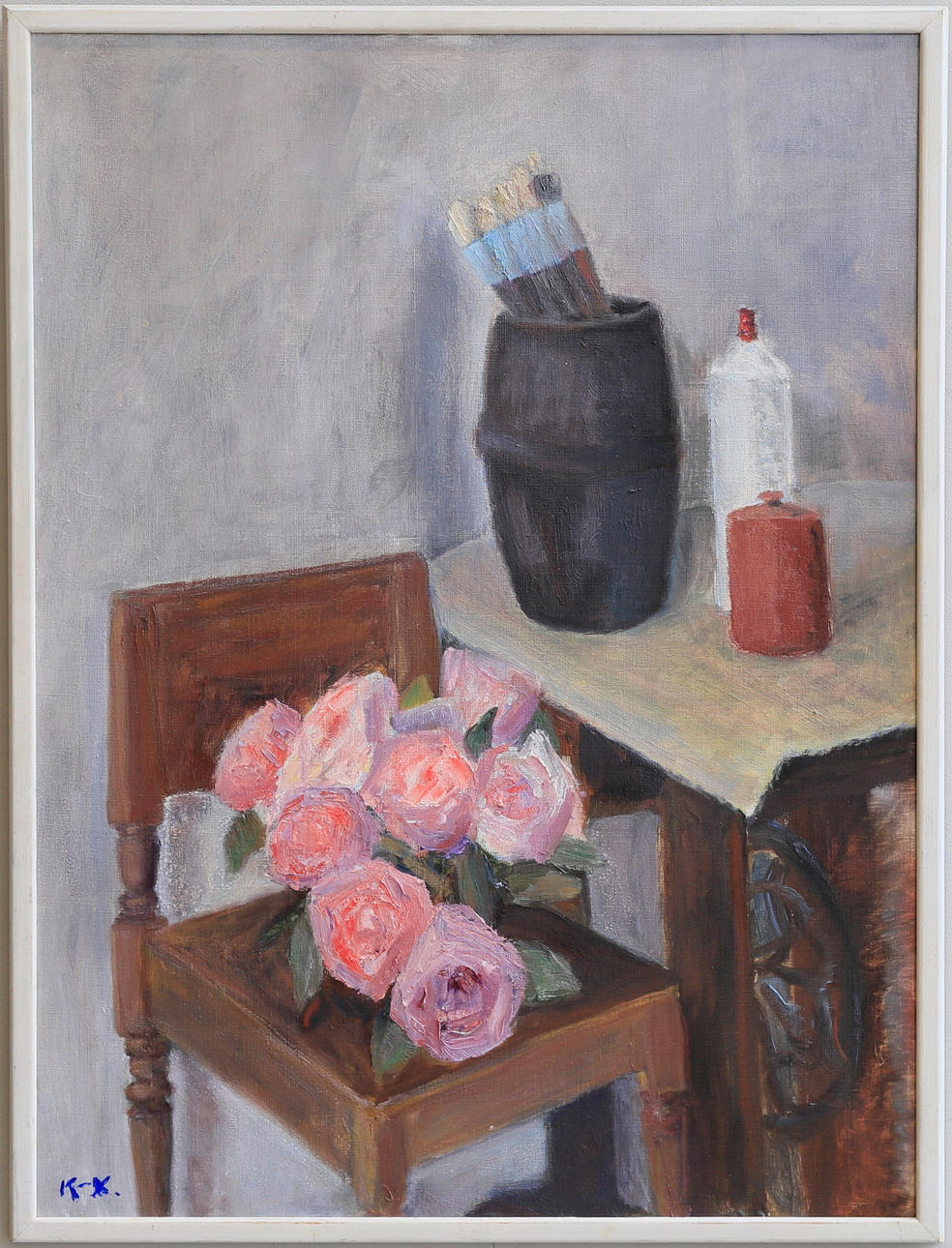 KARIN BLIXT. Öl auf Leinwand, signiert KX.