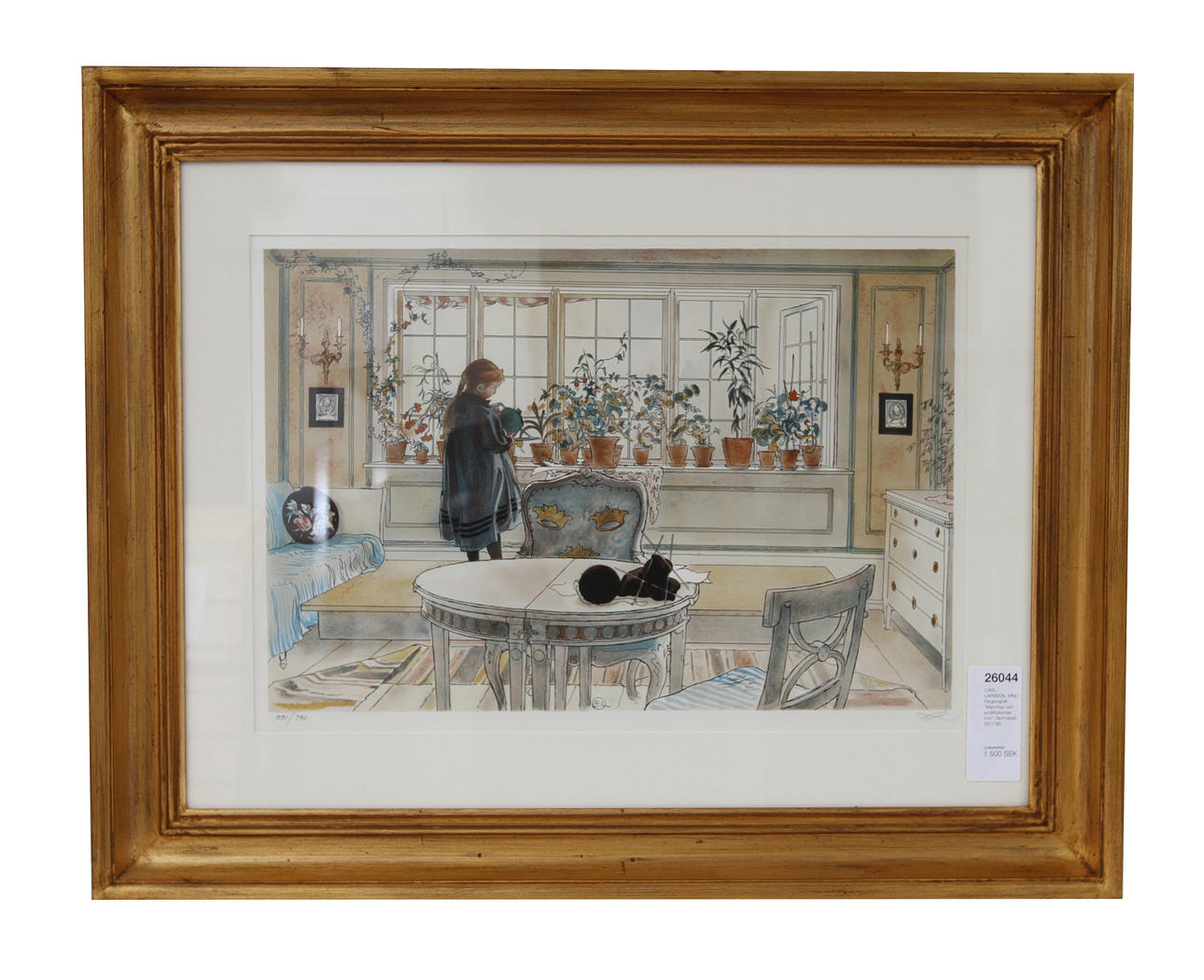 CARL LARSSON. EFTER. Färglitografi "Mammas och småflickornas rum". Numrerad 331/790.