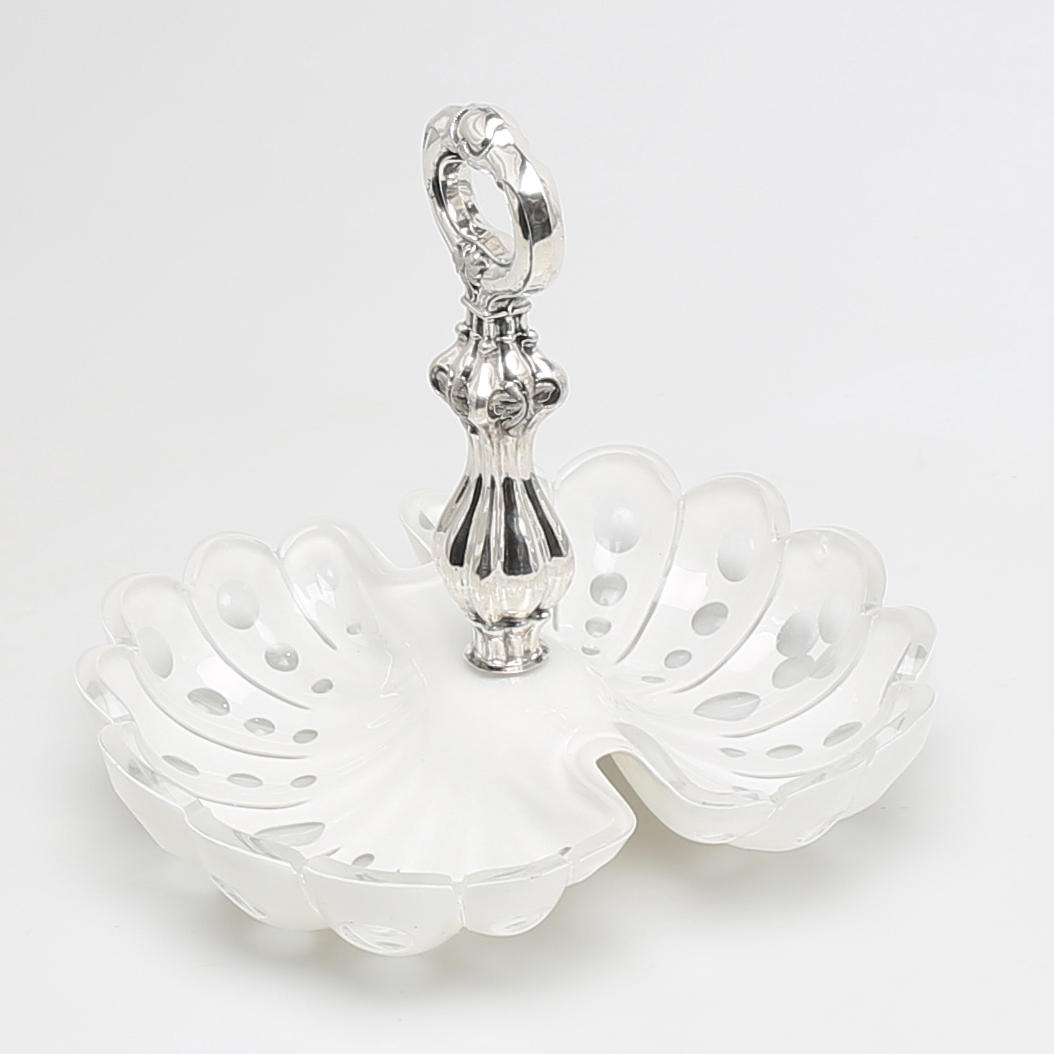 SKÅL i glas och silver, nyrokoko, 1800-talets mitt.