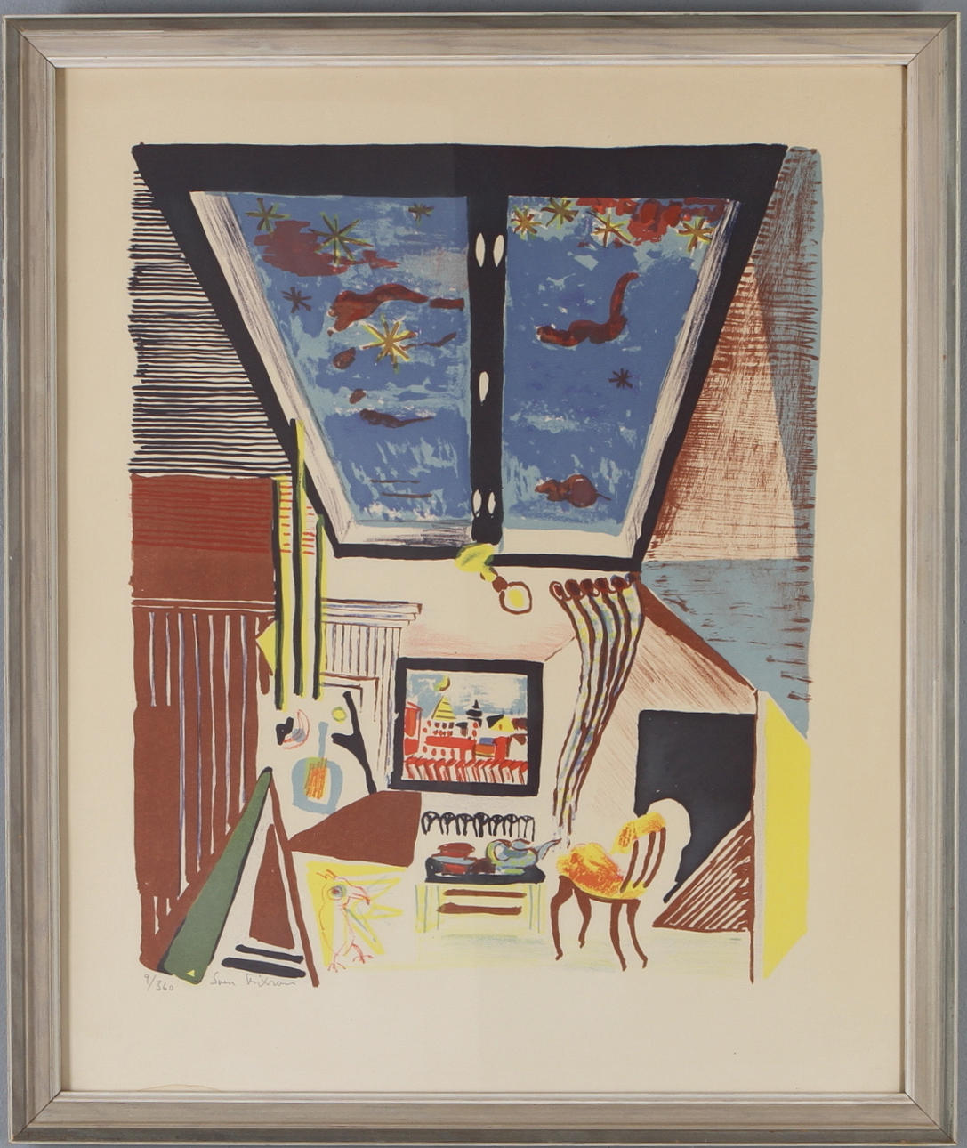 SVEN X:ET ERIXSON. Intriör, färglitografi, signera och numrerad 9/360.