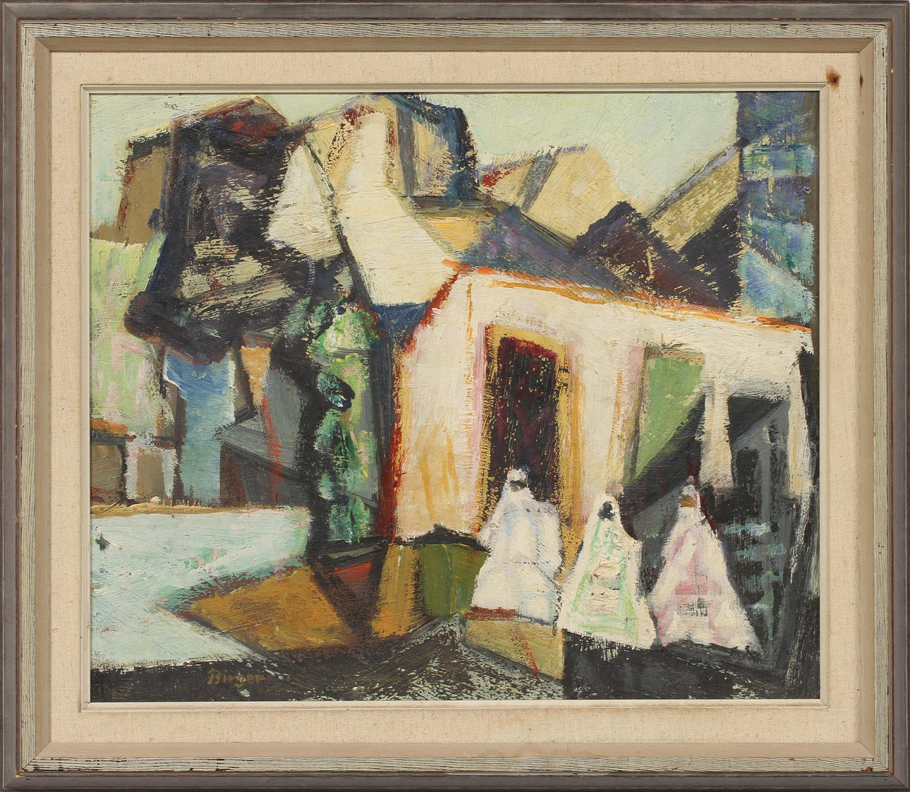 BIRGER ERICSON BIRGER. Figurscen, olja på duk, signerad.