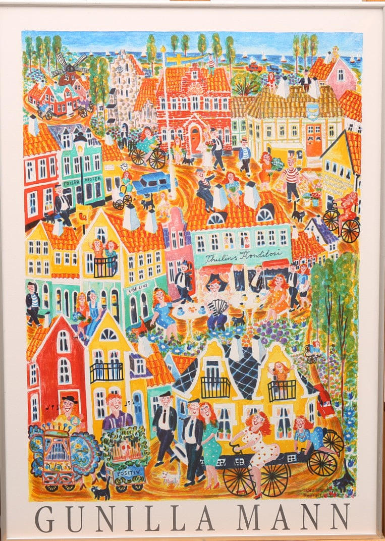 GUNILLA MANN. GUNILLA MANN. affisch, "Sköna Simrishamn".