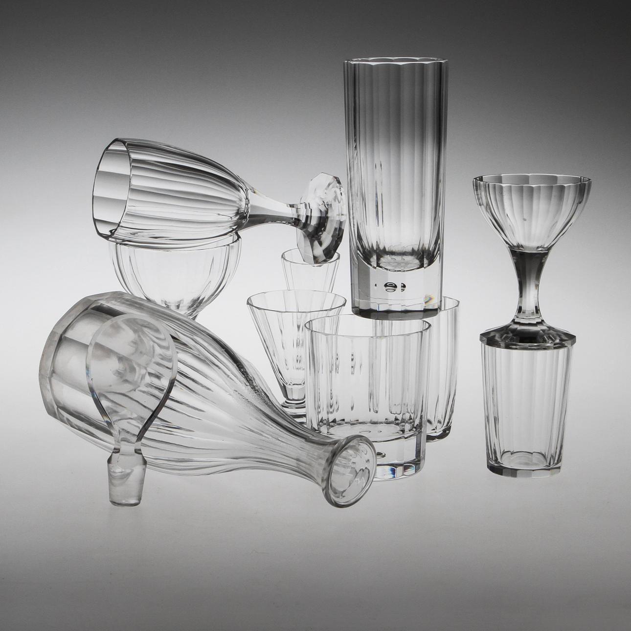 GLASSERVIS, 38 delar, "Lagerberg" Elis Bergh, 1900-talets tidigare hälft.