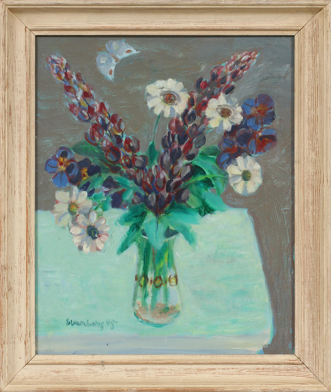 MAX WALTER SVANBERG. Blomsterstilleben, olja på duk, signerad och daterad 45.