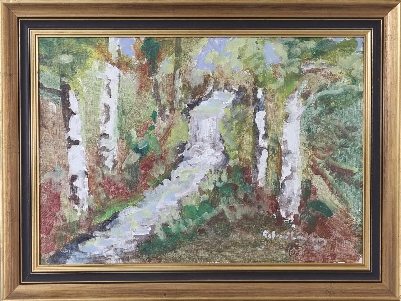 ROLAND LINDBERG. Landskapsmotiv, olja på duk, signerad.