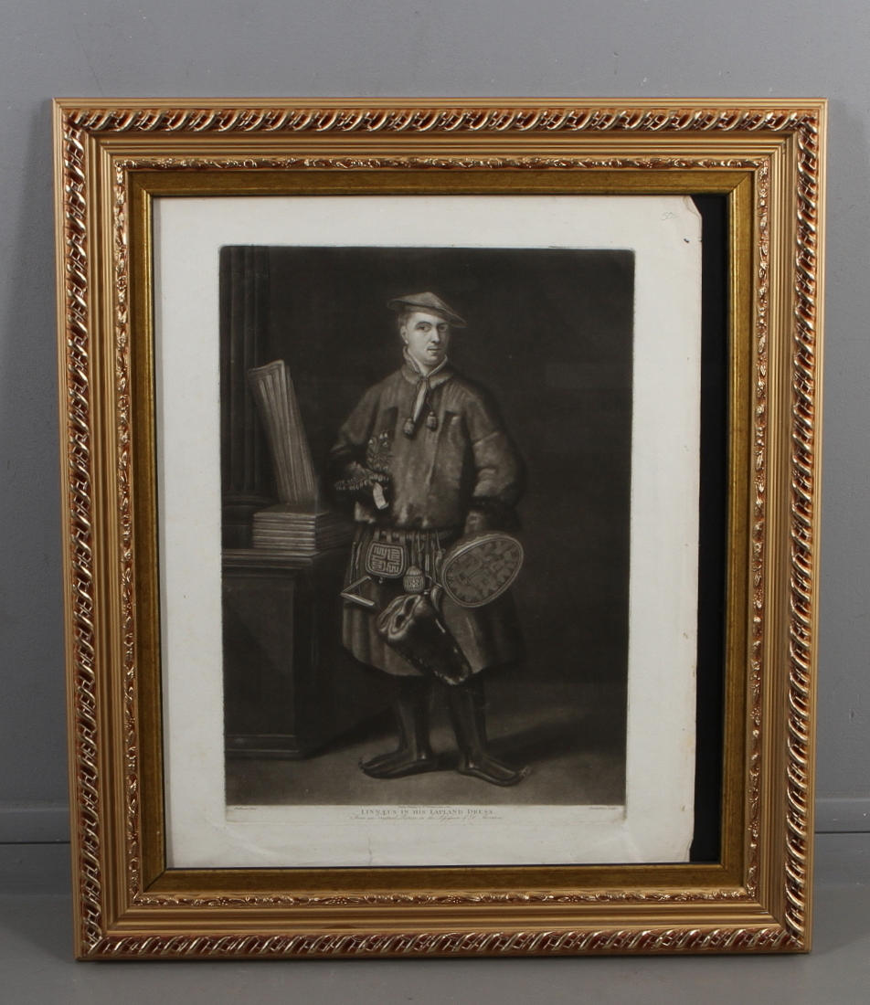 GRAFISKT BLAD, Carl von Linné, "Linnaeus in his Lapland Dress", London, Published by Dr Thornton 1805.