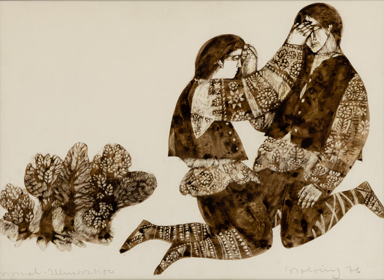 HERBERT HOLZING (1931-2000). Illustration zu 'Krabat' - Monotypie.