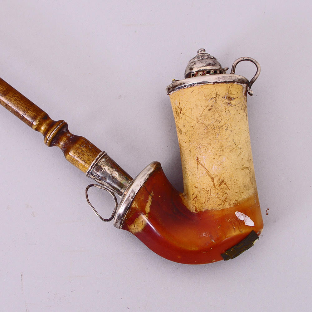 LÅNGPIPA, sjöskum/silver, 1800-tal.