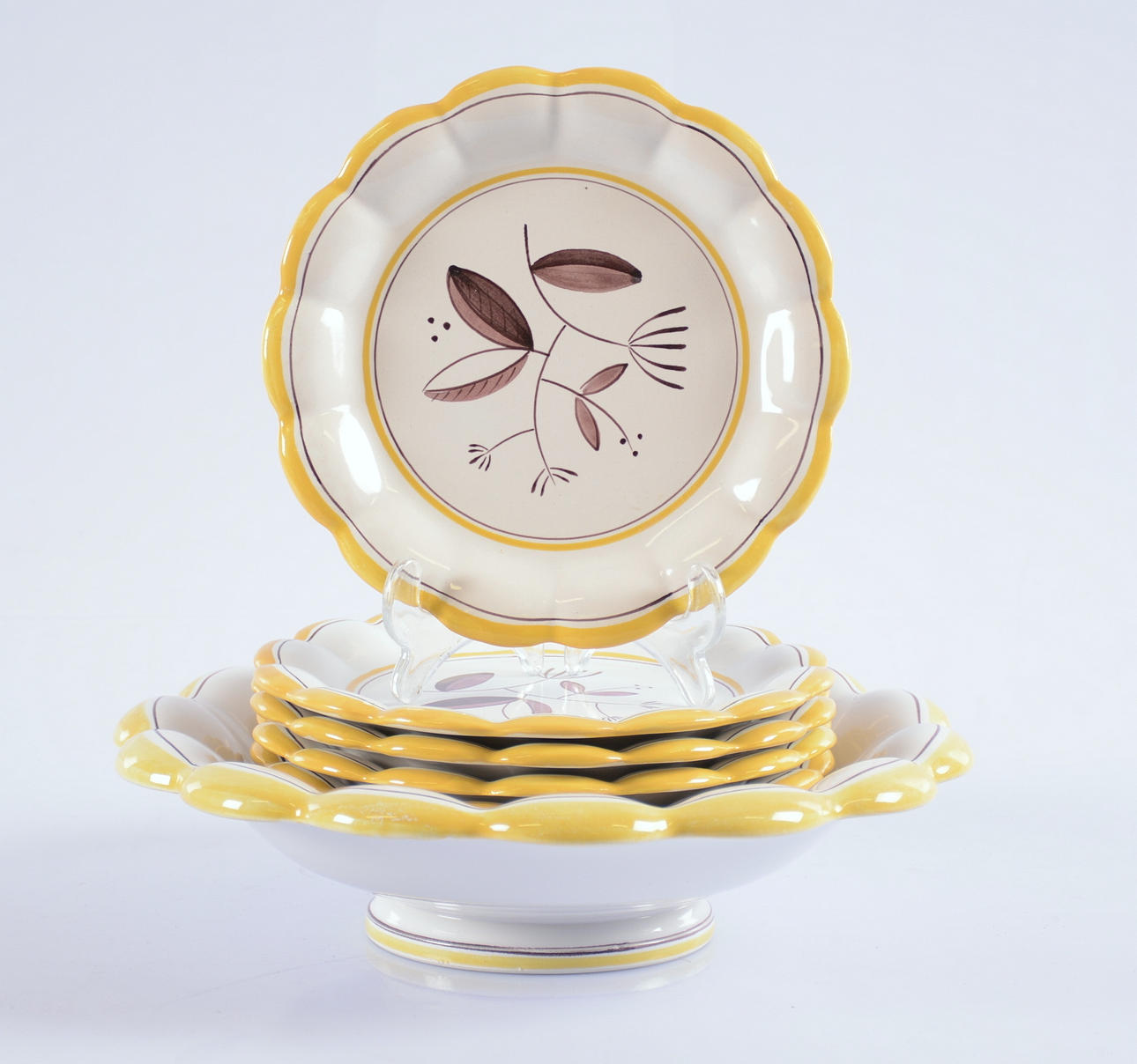 SKÅL SAMT 6 ASSIETTER, Modell Arthur Percy.