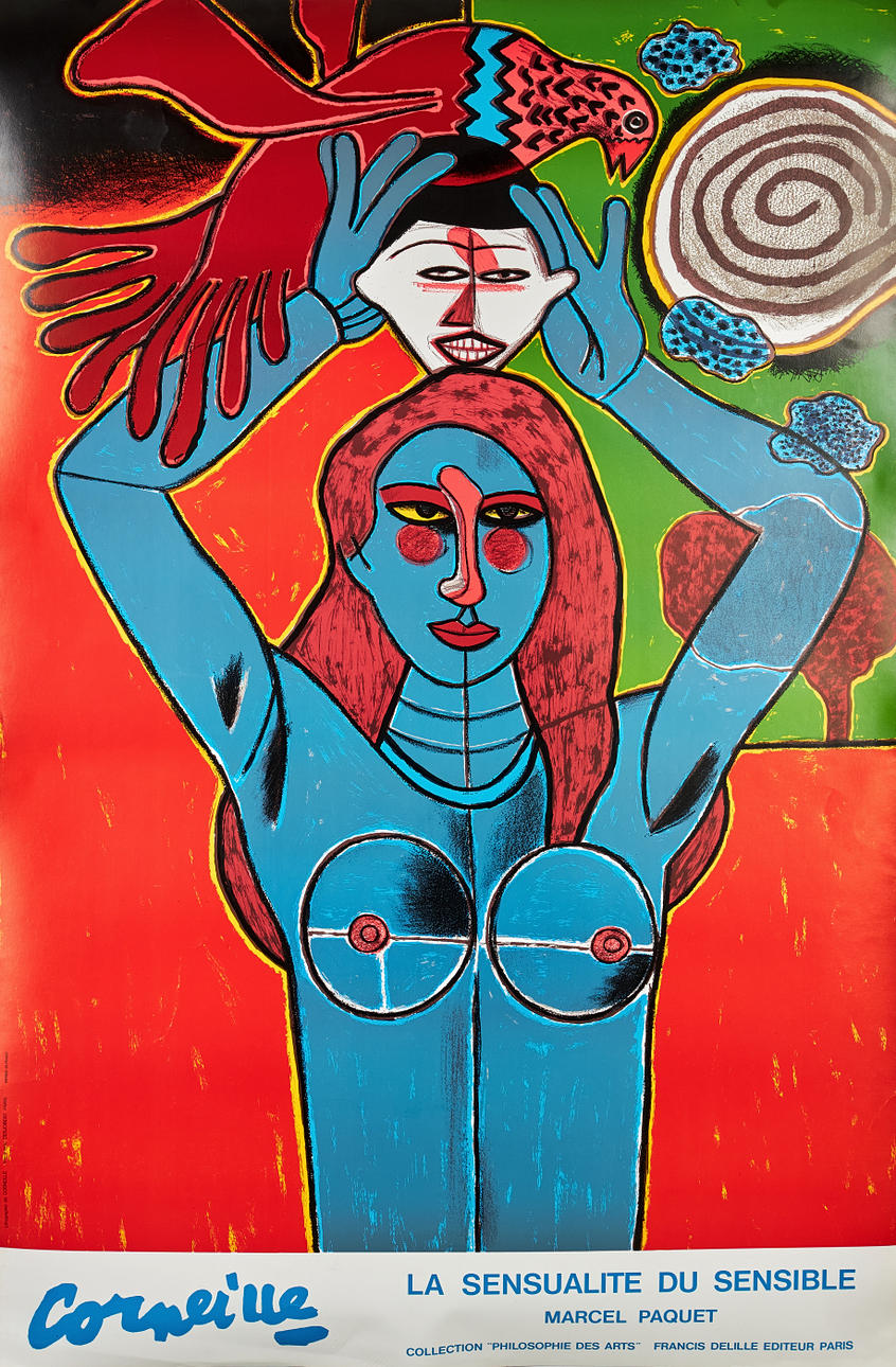 BEVERLOO CORNEILLE. efter, "La sensualité du sensible", Lithographie de Corneille, DESJOBERT Paris, Imprime en France.