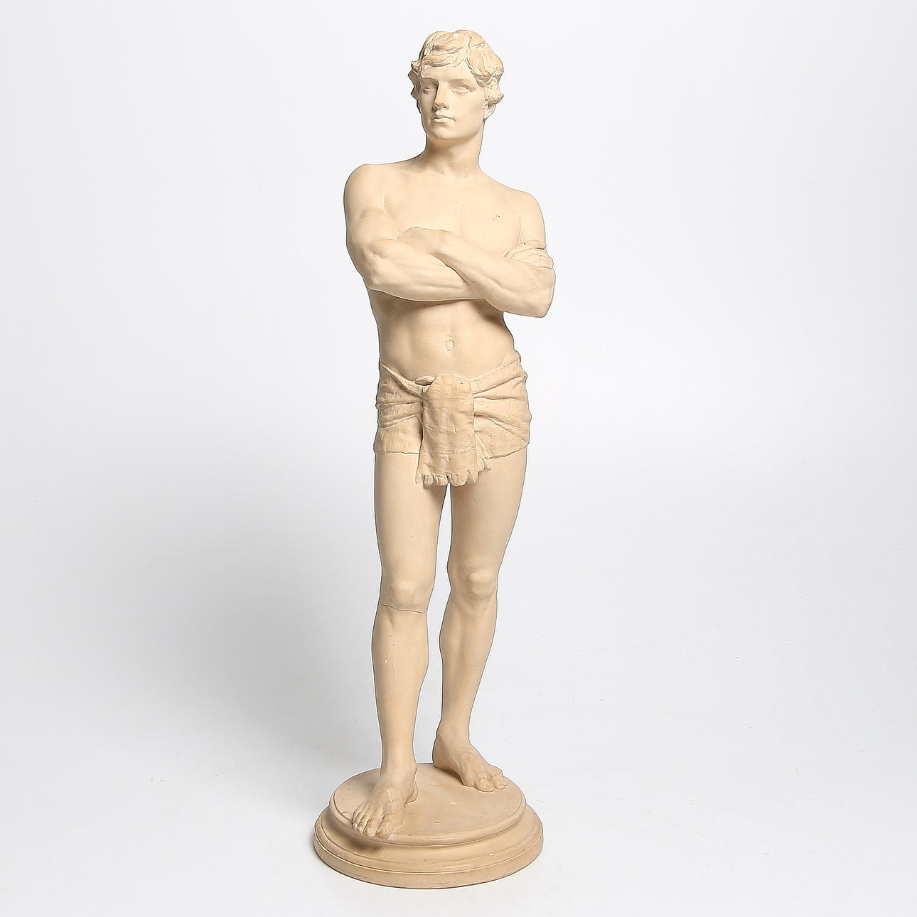 SKULPTUR/FIGUR, lergods, L.P. Jörgensen, Eneret, Danmark, 1900-tal.