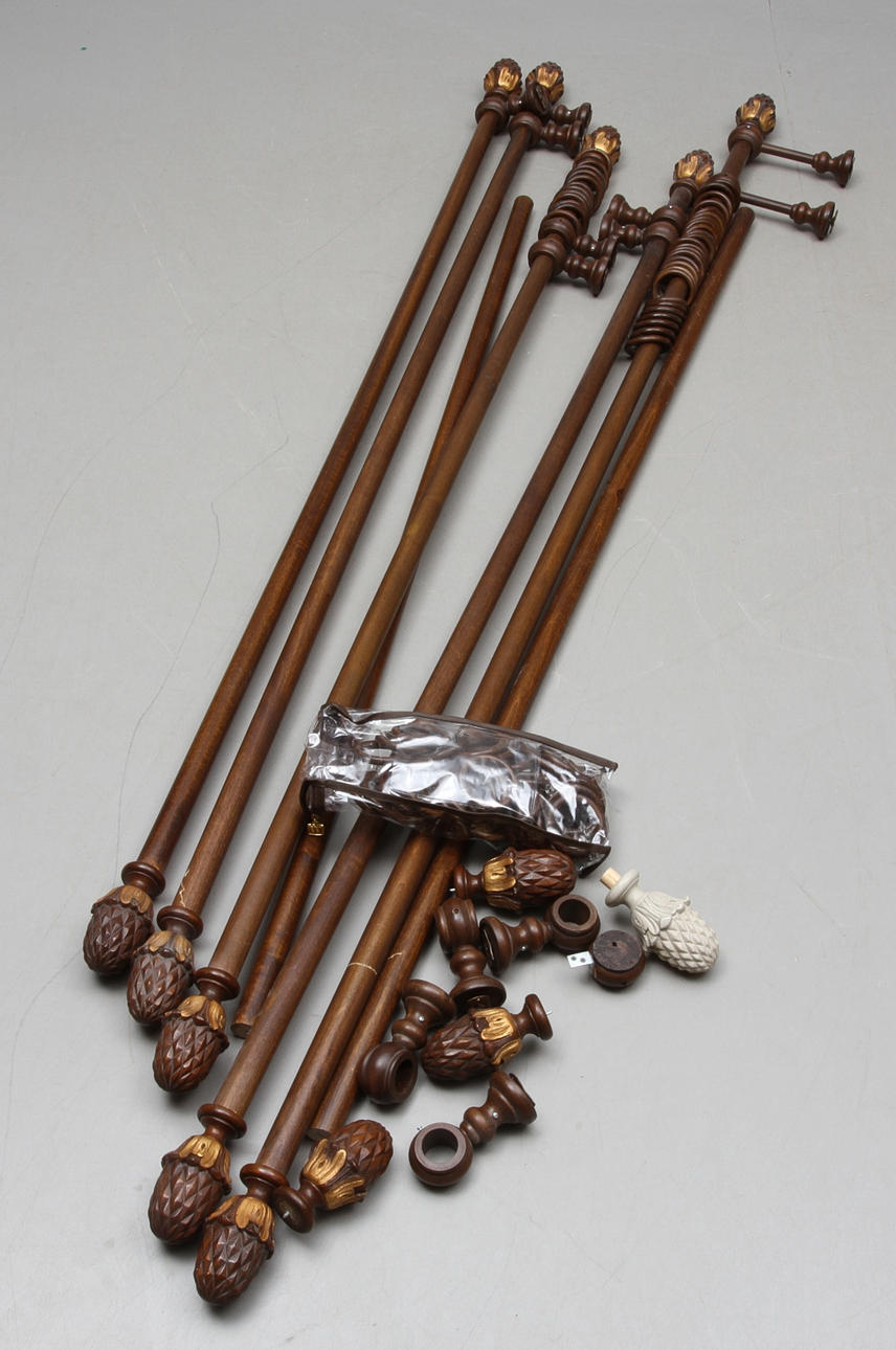 GARDINSTÄNGER, 7 st, 19/2000-tal.