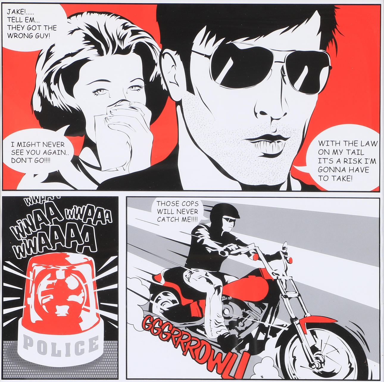 OKÄND KONSTNÄR. "Comic Strip", framed print.
