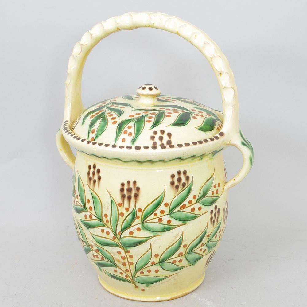 TOMAS ANAGRIUS. Förningskruka, glaserat stengods, signerad T. Anagrius Kvidinge.