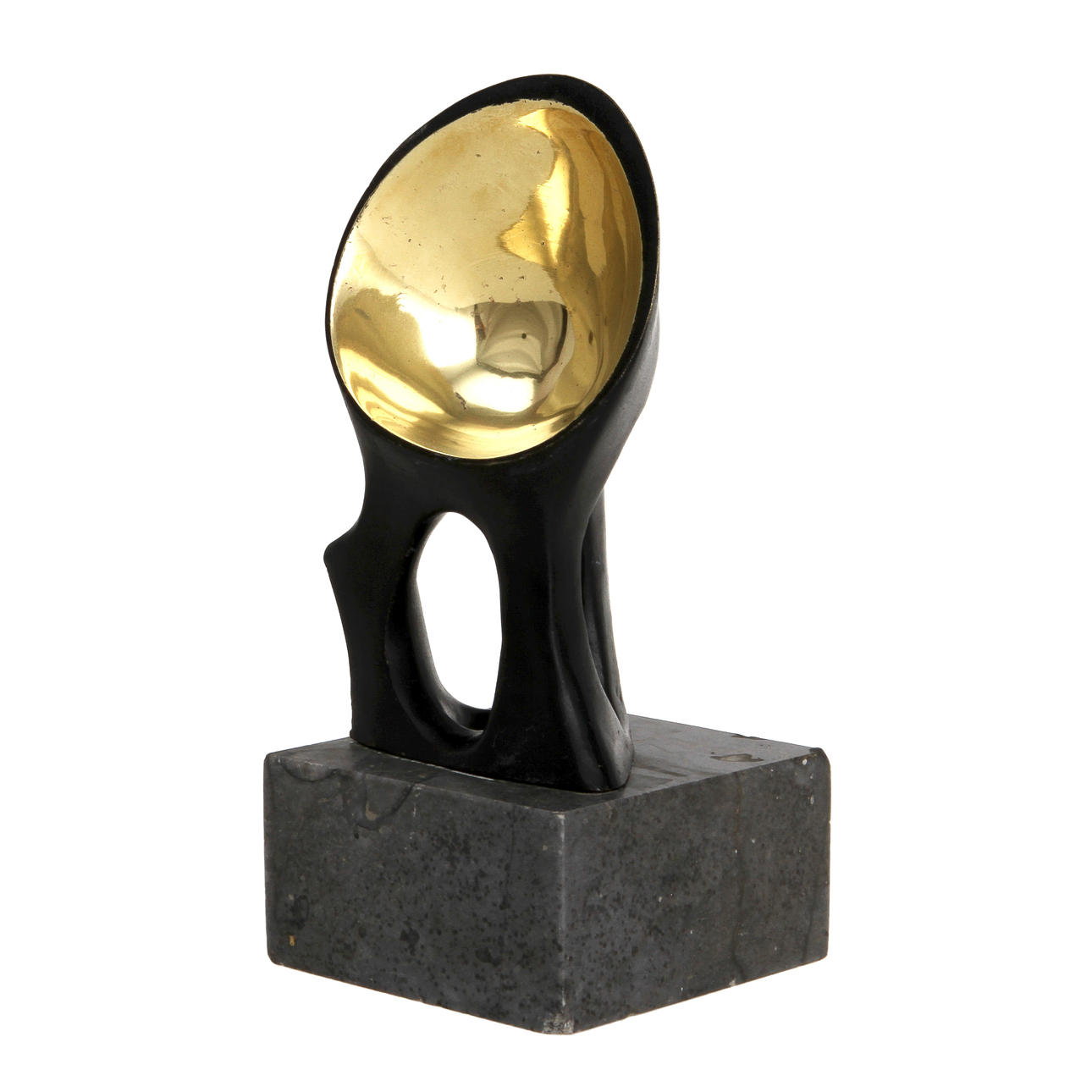 CHRISTIAN BERG (1893-1976). Skulptur "Radar", mörkpatinerad och polerad brons. Utförd 1970.