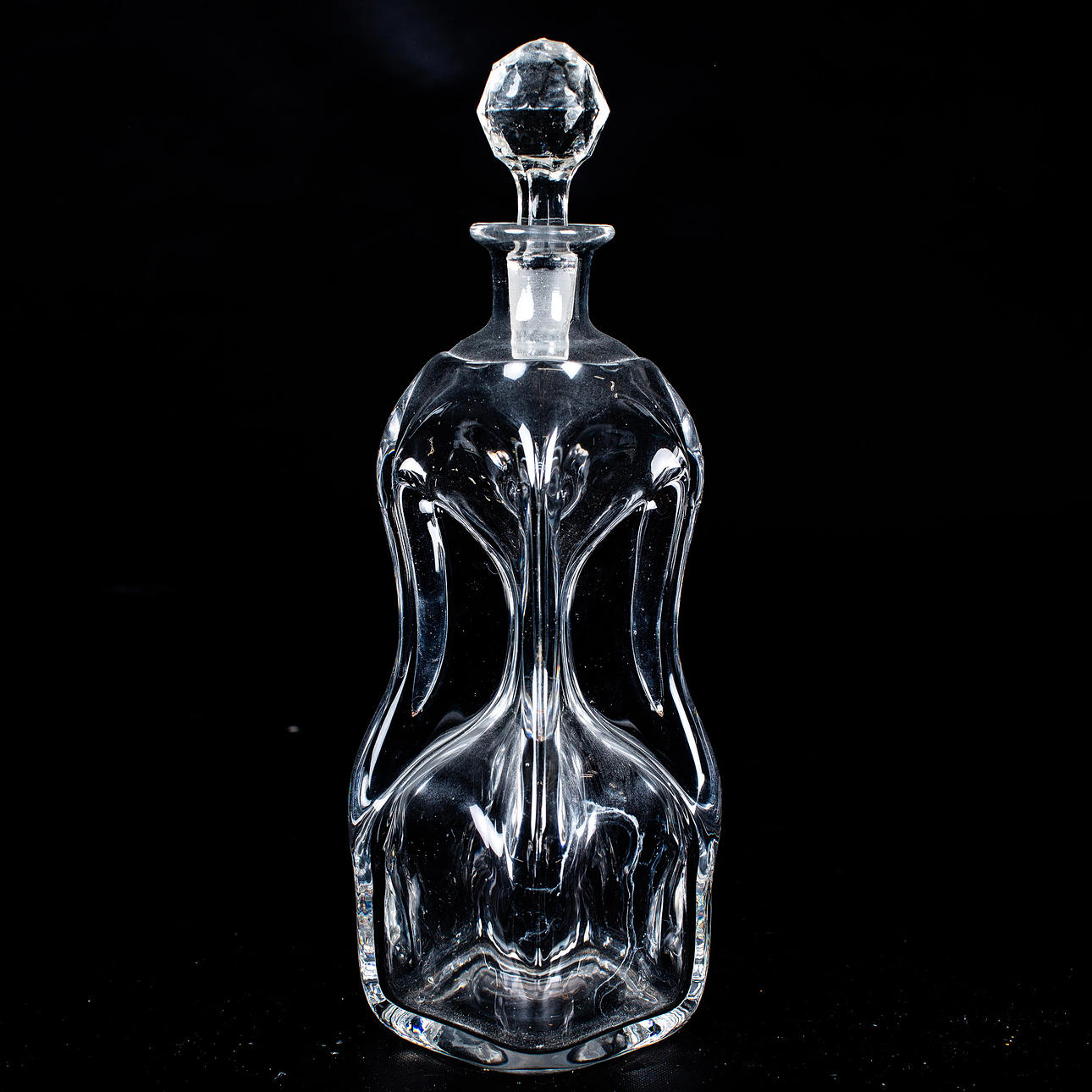 KLUCKFLASKA, glas, troligtvis Holmegaard.