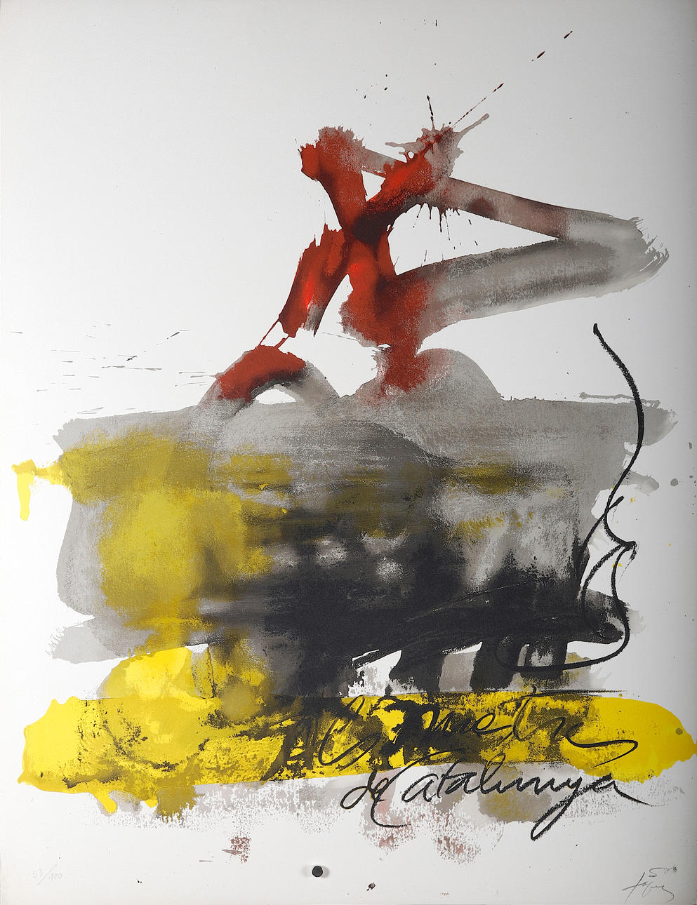 ANTONI TÀPIES. Sin título ("Als mestres de Catalunya").