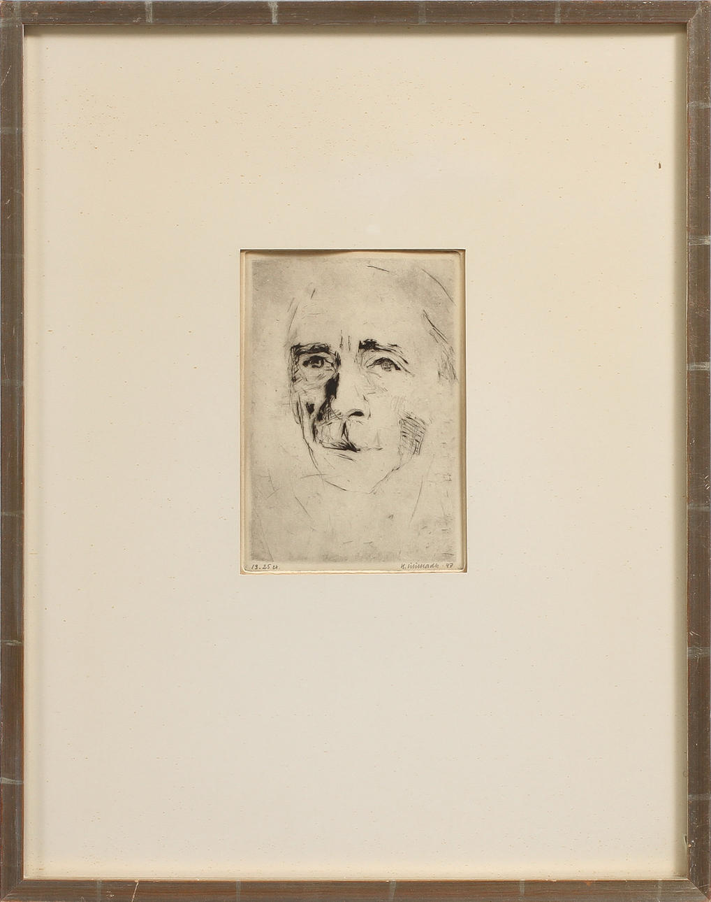 BIRGITTA LILJEBLADH. Ansikten, etsningar, 3 st, signerade.