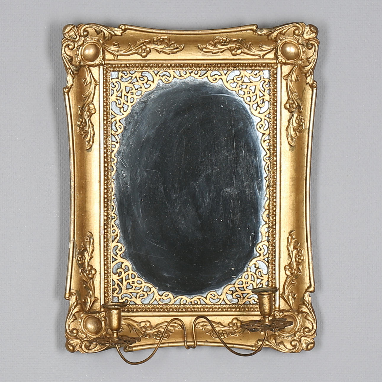 SPEGELLAMPETT med 2 ljusarmar, rokoko-stil, 1900-tal.