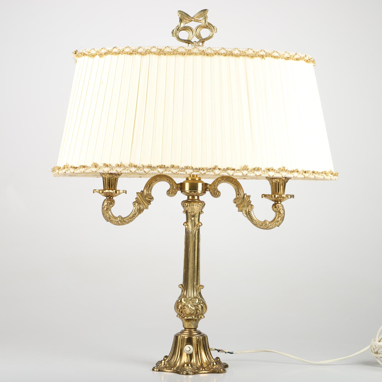 BORDLAMPE, 2-armet, messing.