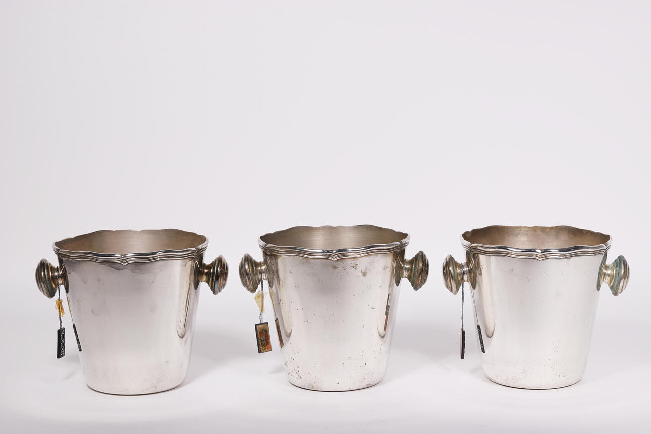 TRE SILVER ALPACKA ISBITAR BRICKOR. 1900-TALETS ANDRA.