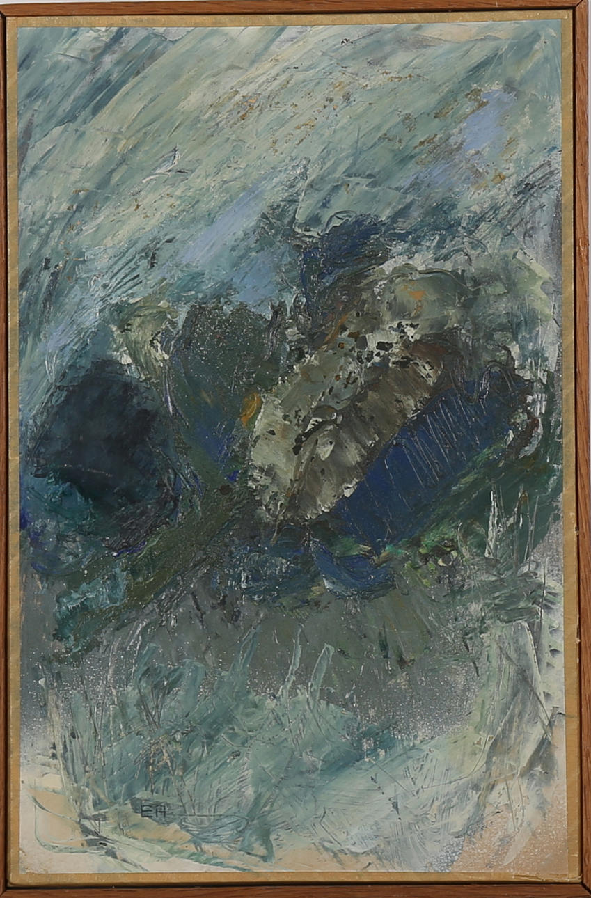 ERWIND ANDERSSON. Olja på pannå, "Sommarlandskap", signerad EA.