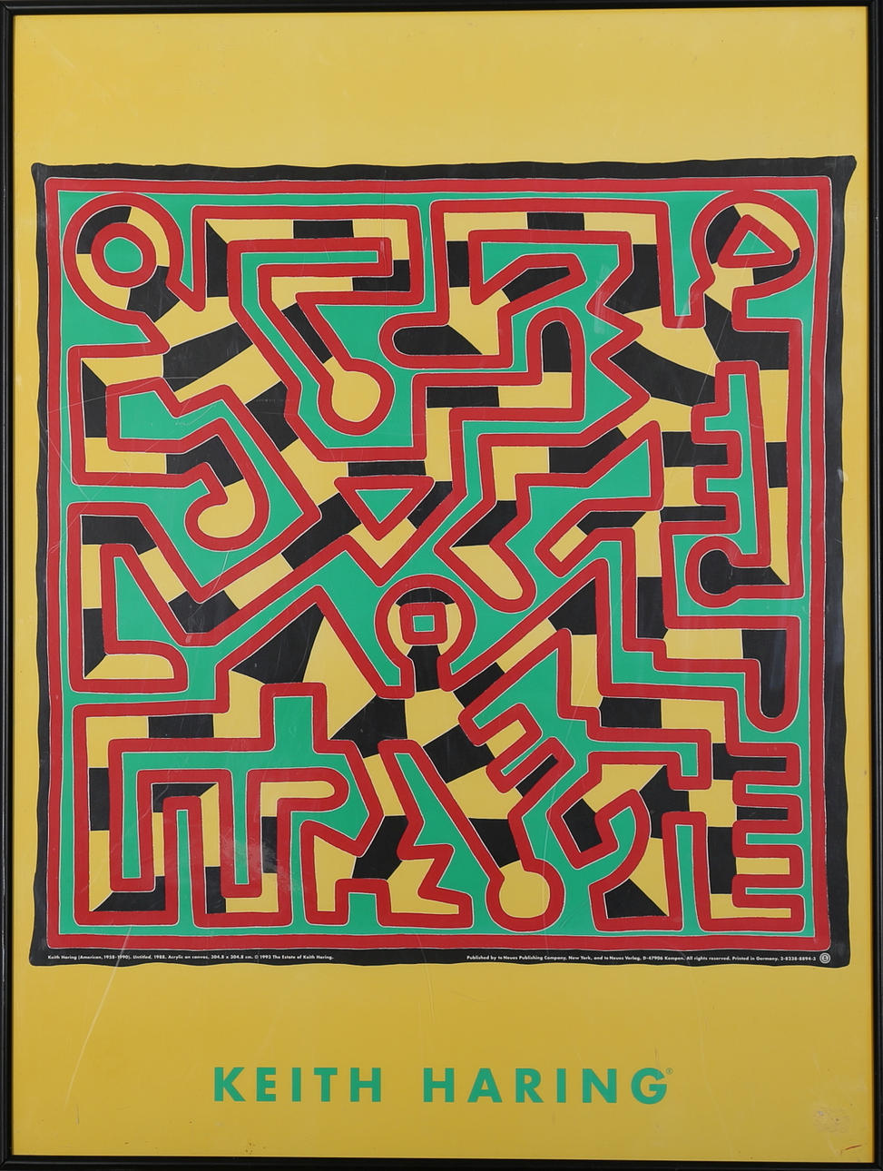 KEITH HARING. Plansch, Offsettryck, 1993.