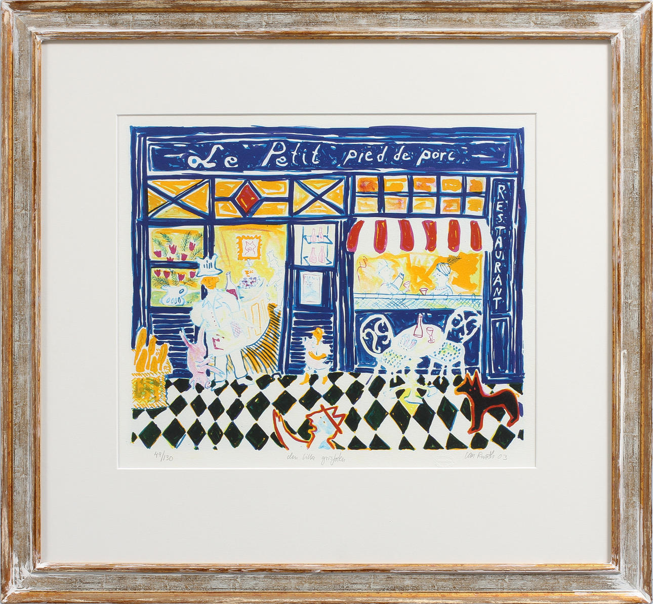 IAN RUSTH. "Den lilla grisfoten", färglitografi, signerad och numrerad 49/130.