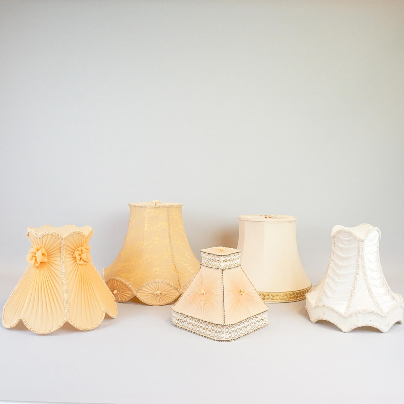 LAMPSHADES, 5 pcs, fabric.