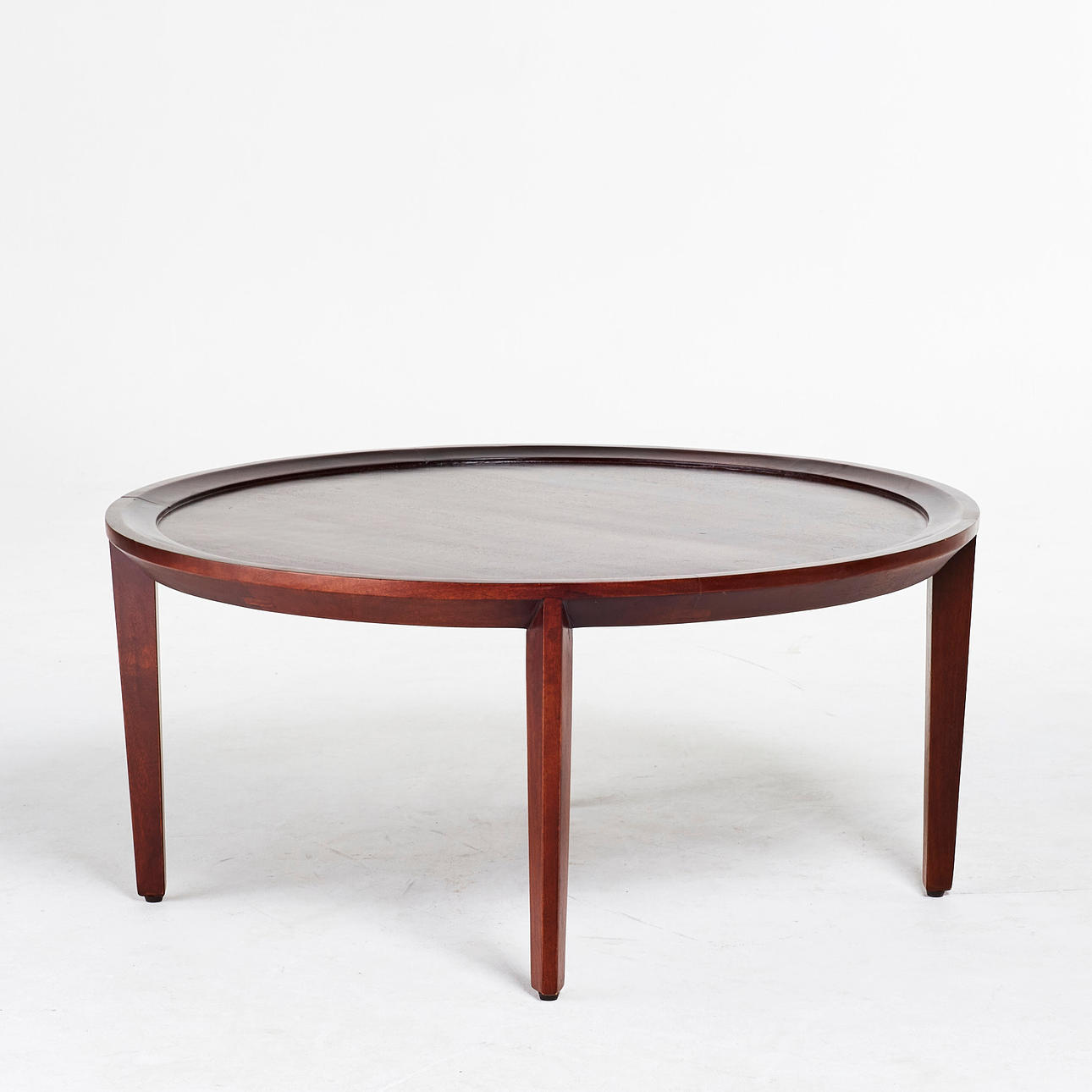 SOFFBORD, runt, mangoträ, samtida.