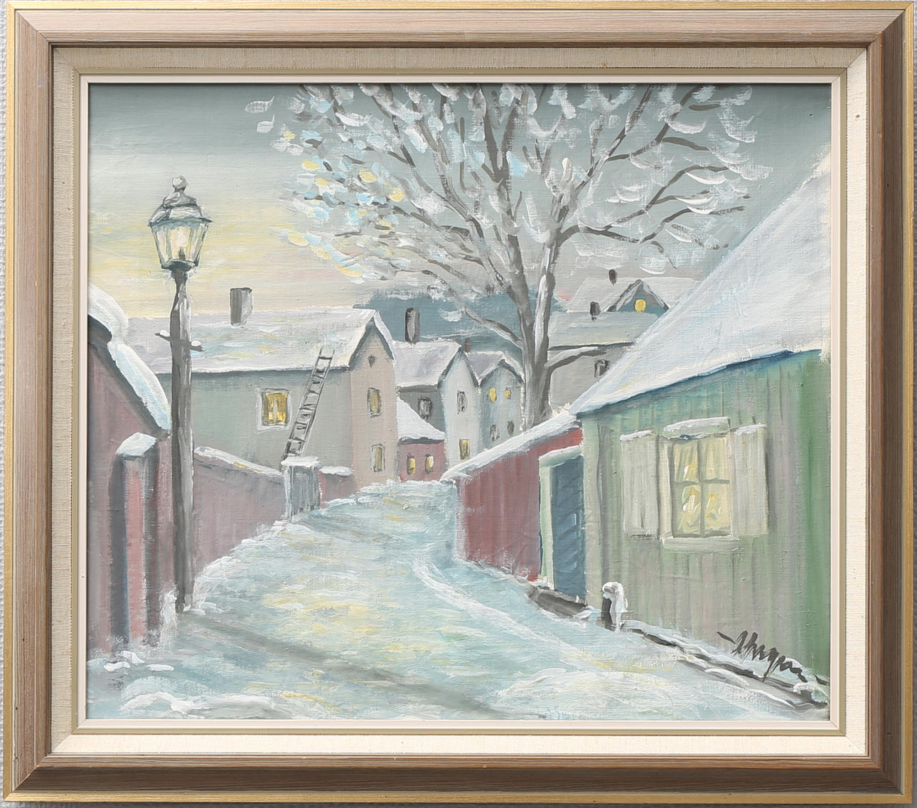 YNGVE RÄV. Stadsbild. Oja på duk, signerad.