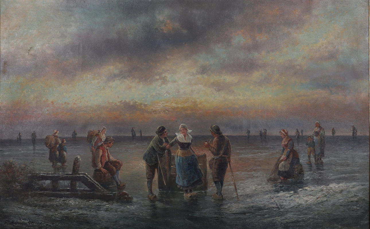F. MÜNSTERFELD. oil on canvas, signed.