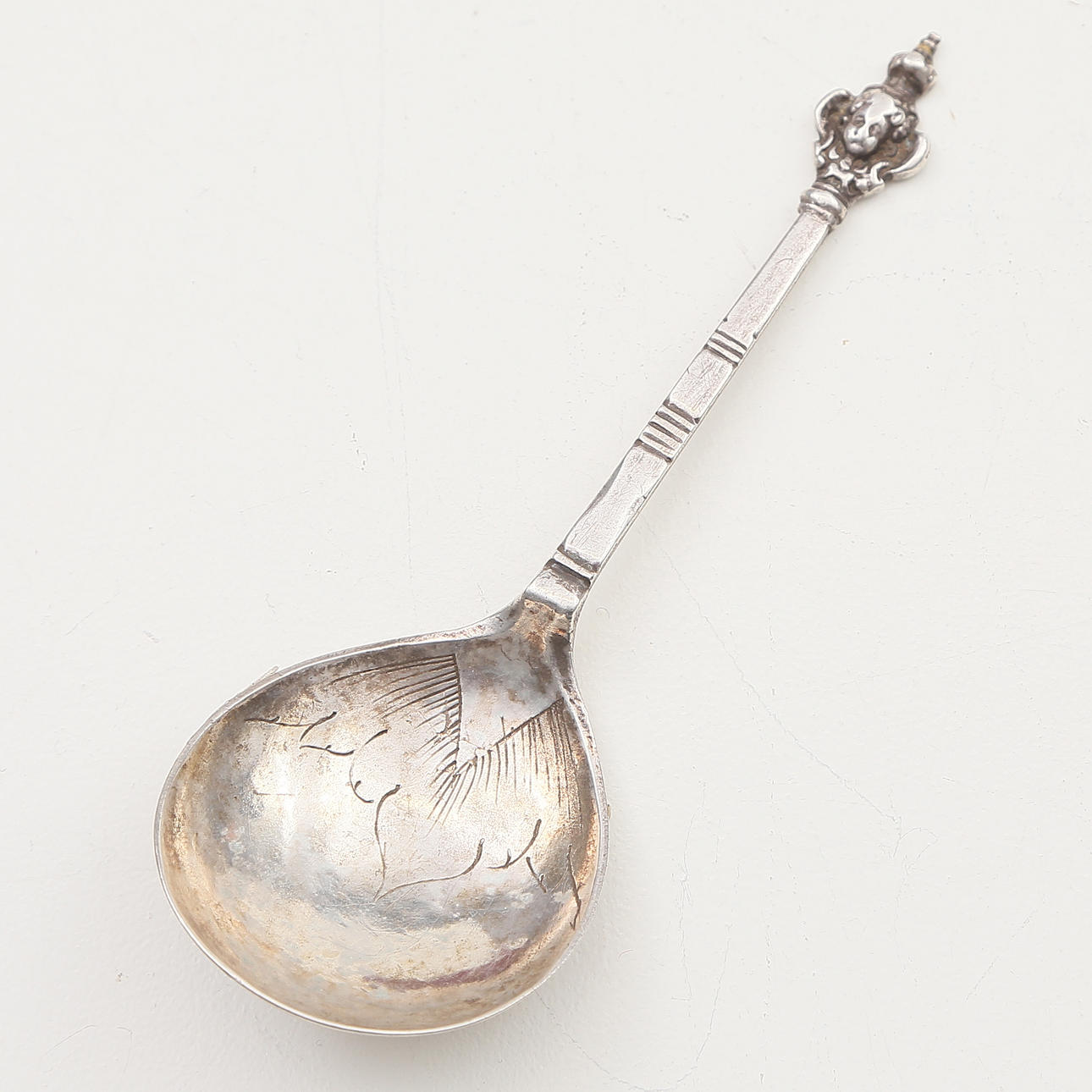 SPOON, silver, Växjö, 16/18th century.