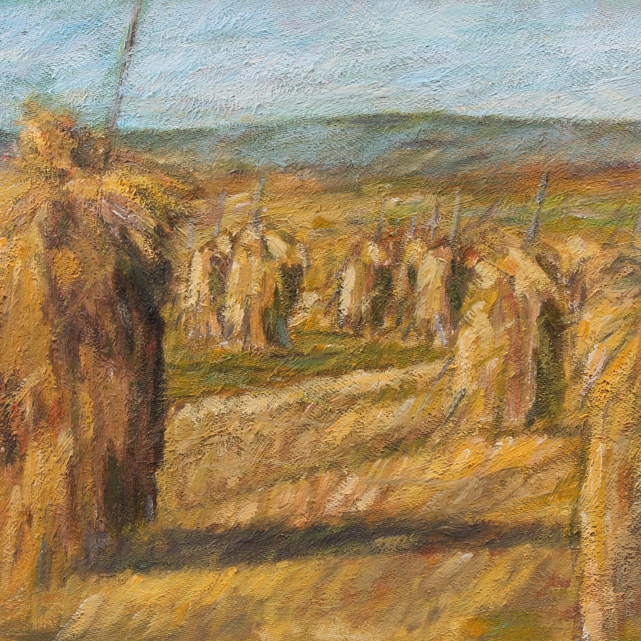 JEAN RAGNAR. Olja på pannå, "Höst med skylar", signerad.