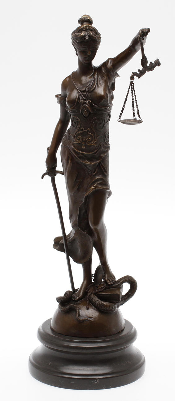 SKULPTUR, Justitia samt bringare, art nouveau stil, 1900/2000 tal.