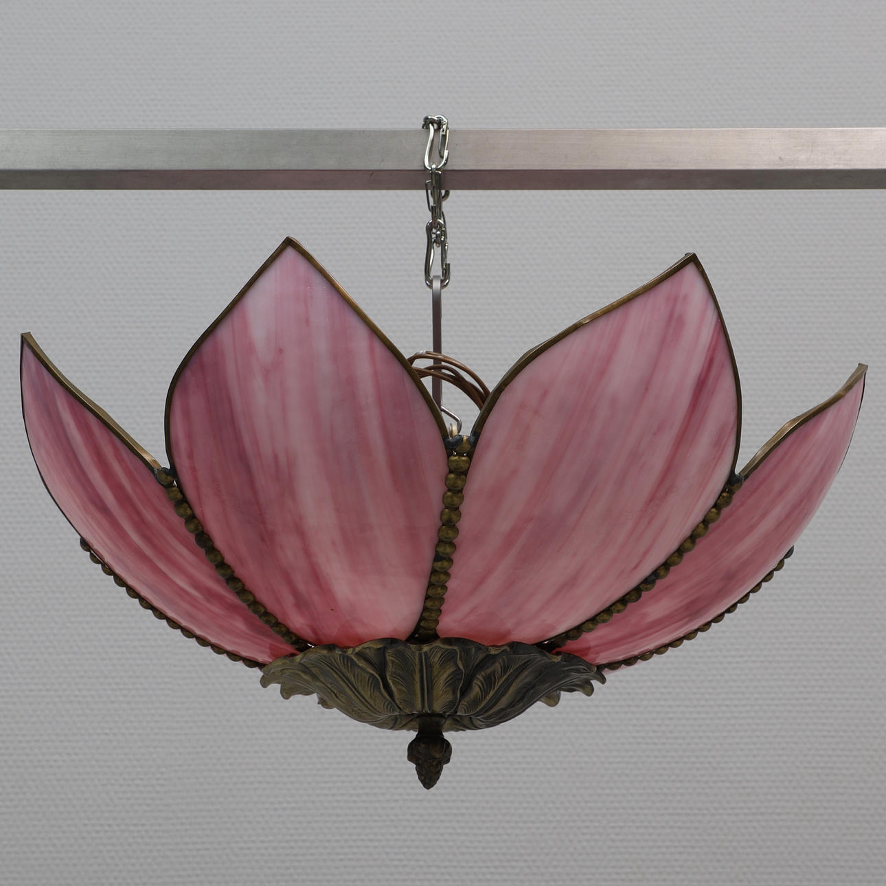 DECKENLAMPE, rosa, Glas & Metall, Tiffany-Stil. Beleuchtung & Lampen - Deckenlampen